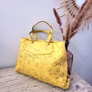 Coach 🏵 Ashley Lace Leather Laser cut floral bag